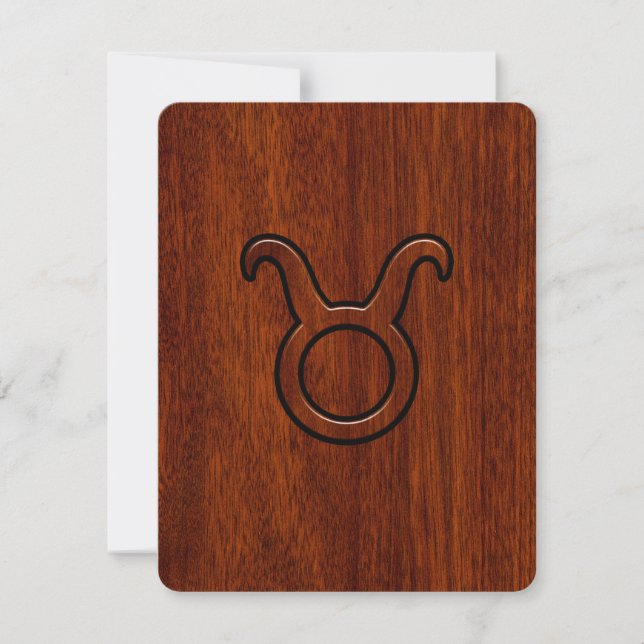 Taurus Zodiac Symbol in Mahogany Style Print (Vorderseite)