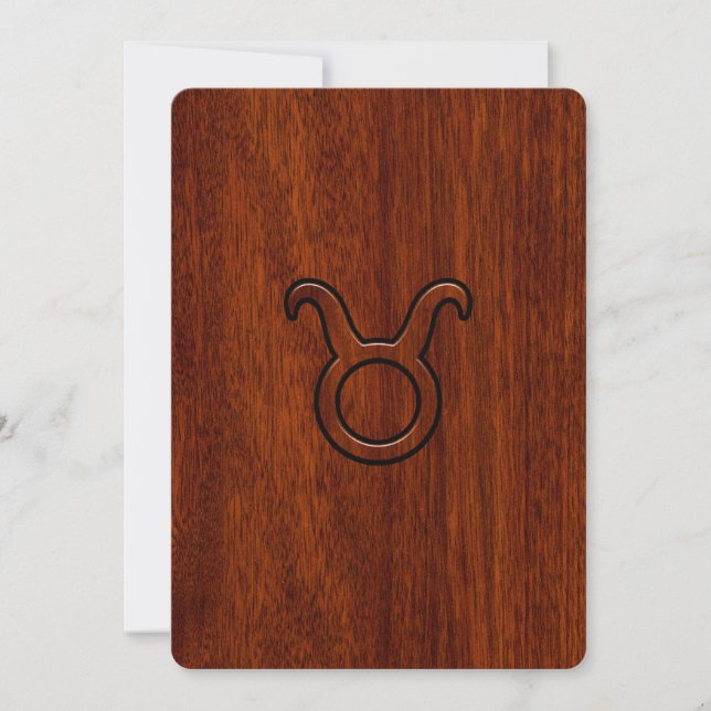 Taurus Zodiac Symbol in Mahogany Style Print (Vorderseite)