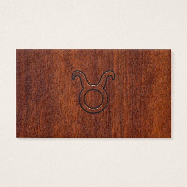Taurus Zodiac Symbol in Mahogany Style Print (Vorderseite)