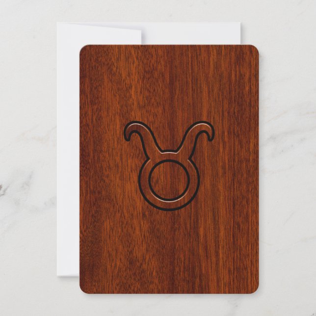 Taurus Zodiac Symbol in Mahogany Style Print (Vorderseite)