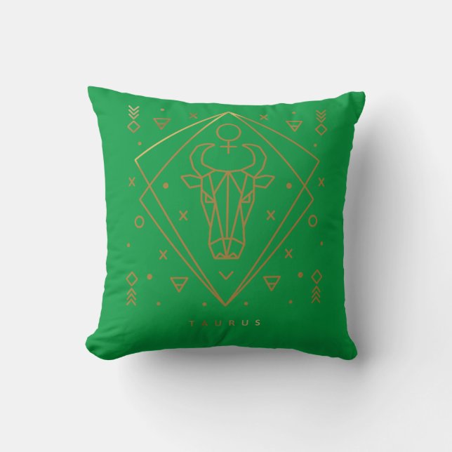 Taurus Zodiac Throw Pillow Kissen (Vorderseite)