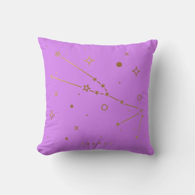 Taurus Zodiac Throw Pillow Kissen (Vorderseite)
