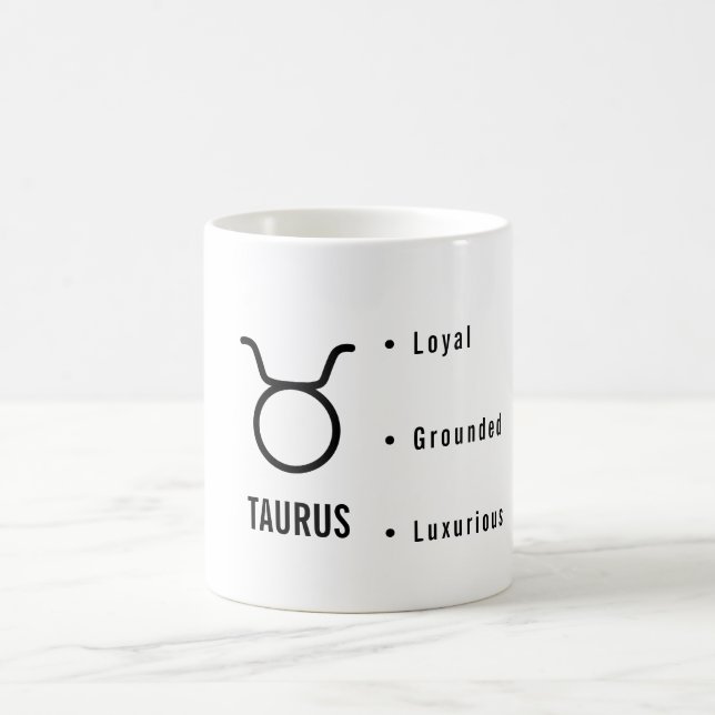 Taurus Zodiac Traits Minimal Astrology Kaffeetasse (Mittel)