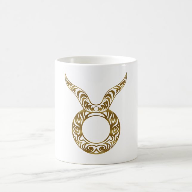 Taurus Zodiac - Tribal Gold Kaffeetasse (Mittel)