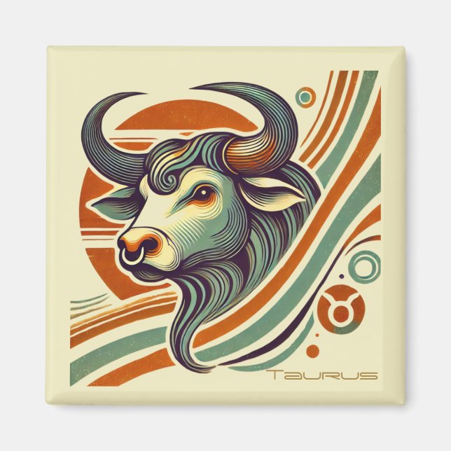 Taurus Zodiac Vintag Magnet (Vorne)
