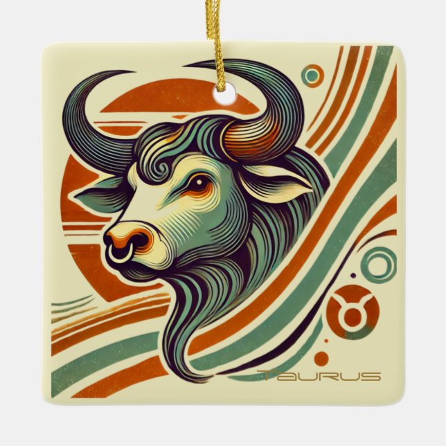 Taurus Zodiac Weihnachtsschmuck Personalisiert (Vorderseite)