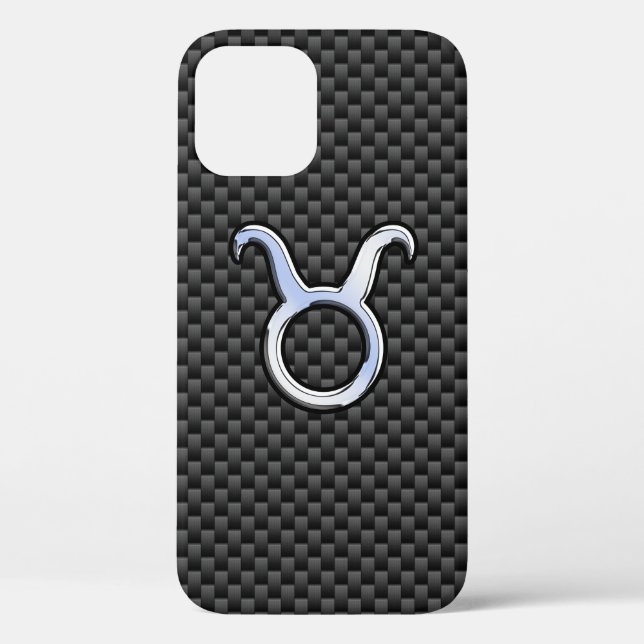 Taurus Zodiac-Zeichen auf Holzkohlefaser Print Case-Mate iPhone Hülle (Rückseite)