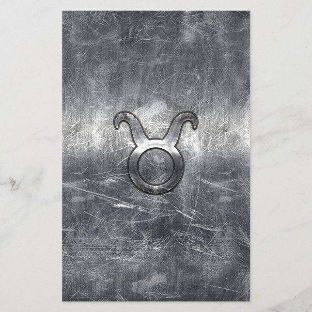 Taurus Zodiac-Zeichen in Grunge Beändigter Stil Flyer (Vorne)