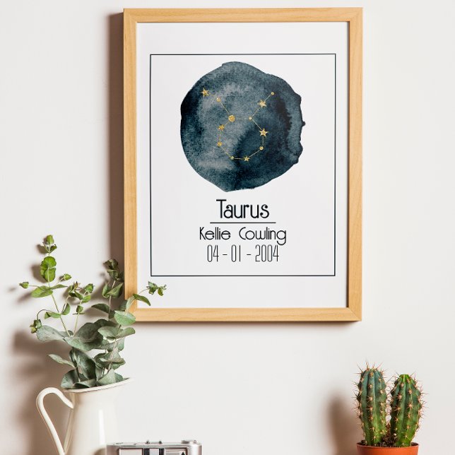Taurus Zodiac Zeichen: Individuelle Name & Geburts Poster (Von Creator hochgeladen)