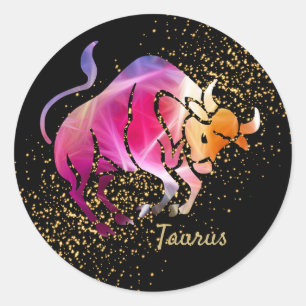 Taurus- Zodiac-Zeichen Runder Aufkleber