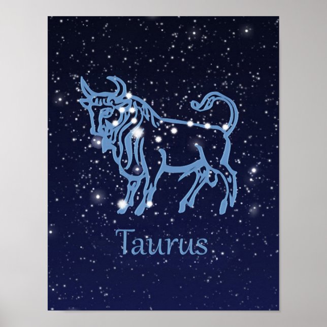 Taurus Zodiac Zeichen und Konstellation Poster (Vorne)