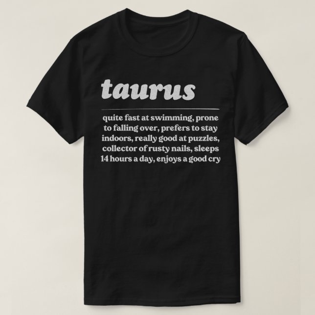 Taurus ZodiacHumore Geschenkdesign T-Shirt (Design vorne)