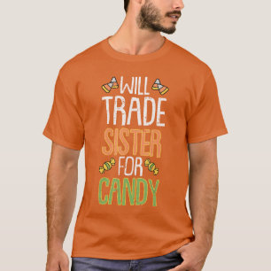 Tausch Schwester gegen Halloween-Kostüm Süßigkeite T-Shirt