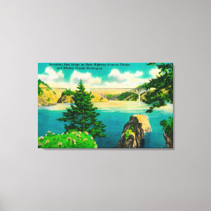 Täuschungs-Durchlauf-Brücke, Fidalgo und Whidby Leinwanddruck