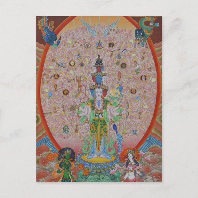 Tausend Armed Avalokiteshvara Postkarte (Vorderseite)