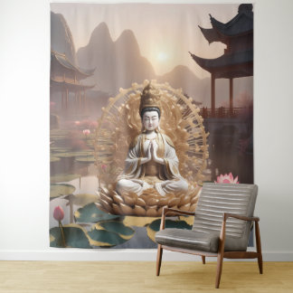 Tausend Hand Guanyin Chinesisches Landschaftsband Wandteppich