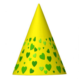 Tausend Herzen für Sie mit gelbem Hintergrund Partyhütchen