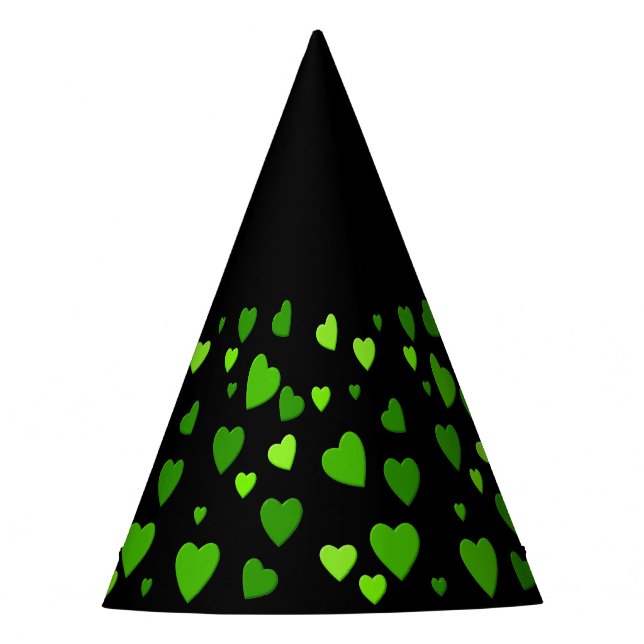 Tausend Herzen für Sie mit schwarzem Hintergrund Partyhütchen (Vorderseite)