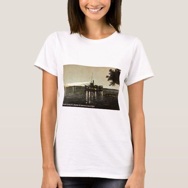 Tausend Inseln, N.Y., Scheinwerfer St. Lawrence T-Shirt (Vorderseite)