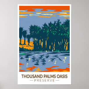 Tausend Palmen Oase bewahren Kalifornien Vintag Poster