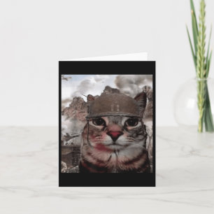 Tausend Yard Stare Funny Soldier Cat Meme in Batt Karte