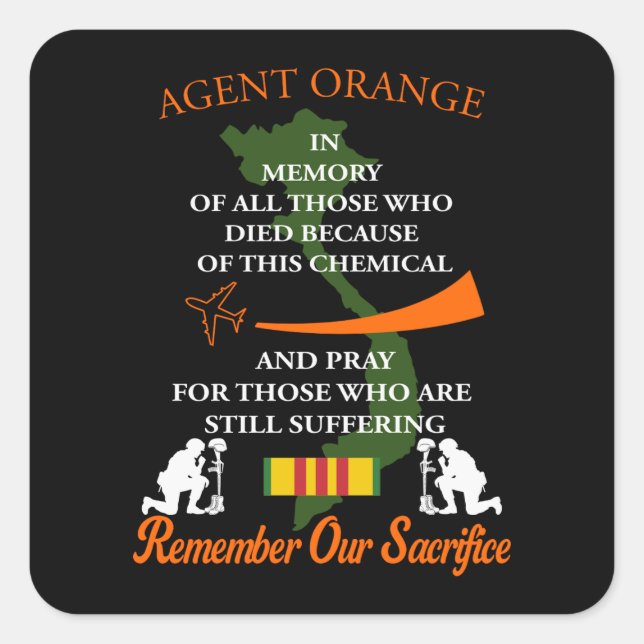Tausendblatt or Agent Orange Quadratischer Aufkleber (Vorderseite)