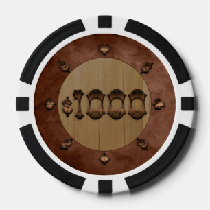 Tausende Dollar Poker Chips im Old West Stil
