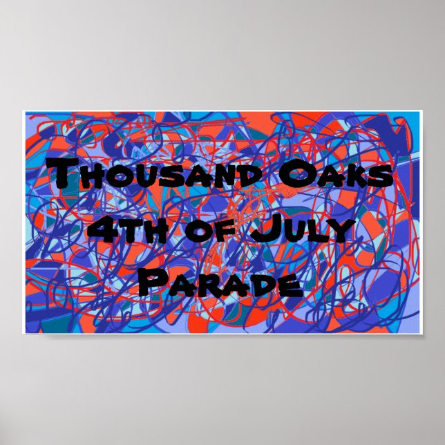 Tausende Eichen 4. Juli Parade, abstrakte Kunst Poster (Vorne)