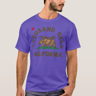 Tausende Eichen California Beach Flag Bear Surf CA T-Shirt