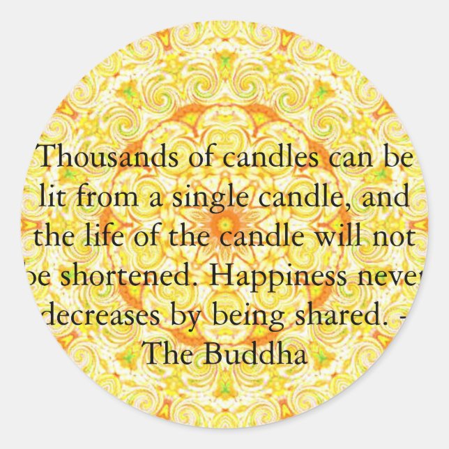 Tausende von Kerzen können von einem Single angezü Runder Aufkleber (Vorderseite)