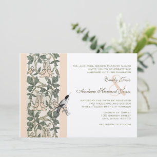Tausendjährige Rosa Hummingbird Hochzeitseinladung Einladung
