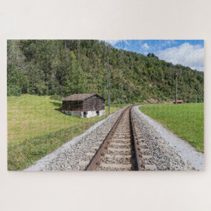 Tavanasa Graubünden Schweiz Meterspur-Gleis Puzzle