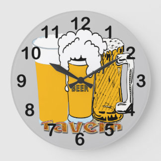Tavern - Beer Round Wall Clock Große Wanduhr