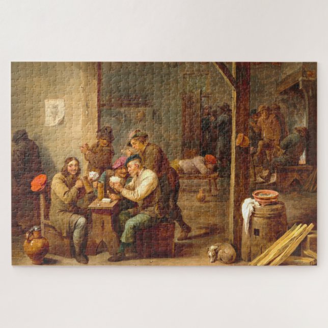 Tavern Szene, Teniers, flämische Art Jigsaw Puzzle (Horizontal)