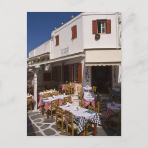 Taverna Nikos, Mykonos, Kykladen, Griechenland Postkarte