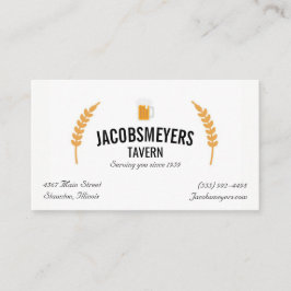 Taverne-oder Bar-Bier-Logo-Geschäfts-Karte Visitenkarte