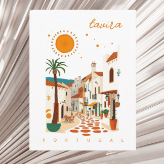 Tavira Portugal weiße Stadt Algarve Urlaub Postkarte