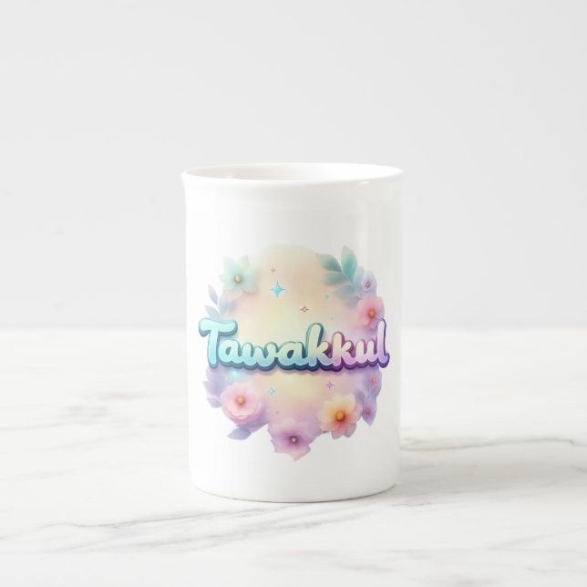 Tawakkul Pastel Kawaii Sticker - Islamischer Mot Prozellantasse (Vorderseite)