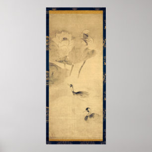 Tawaraya Sōtatsu Wasservögel in Lotus Pond Poster