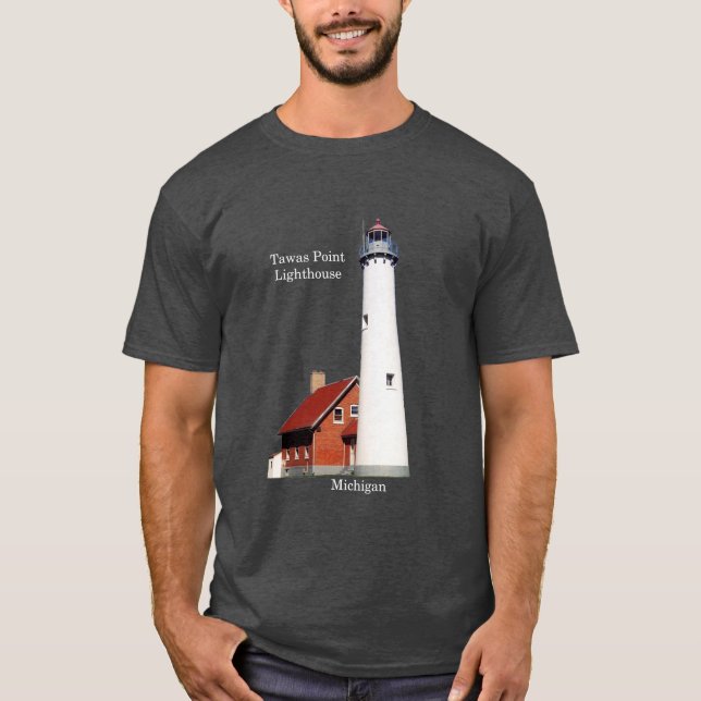Tawas Point Lighthouse Shirt dunkel (Vorderseite)