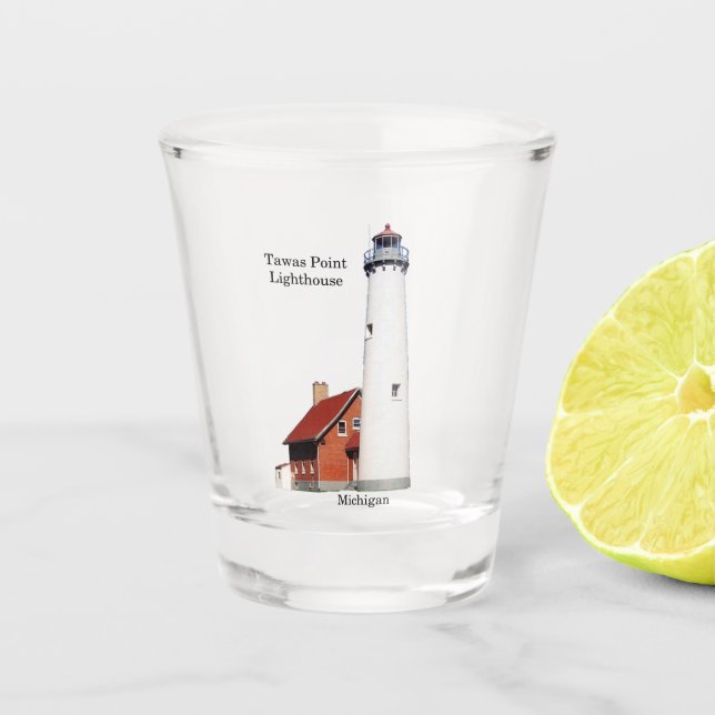 Tawas Punkt-Leuchtturm-Schnapsglas Schnapsglas (Vorderseite)