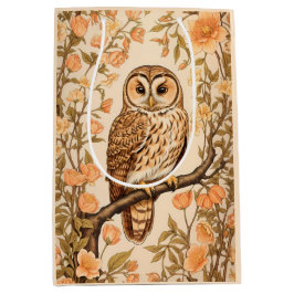 Tawny Owl Peach Blossoms William Morris Inspiriert Mittlere Geschenktüte