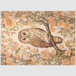Tawny Owl Peach Blossoms William Morris Inspiriert Seidenpapier