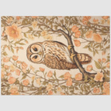Tawny Owl Pfirsichblüten, inspiriert von William M