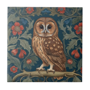 Tawny Owl William Morris Stil Links Fliese