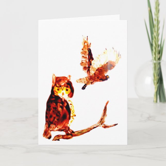 Tawny Owls Art Karte (Vorderseite)