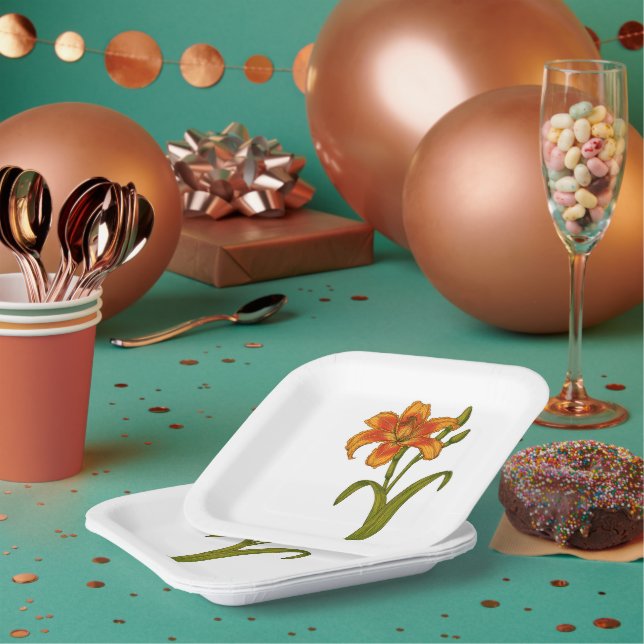 Tawny Taglilie Papier Teller (Multi)