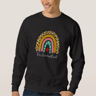 Tax Accountant Leopard Rainbow Accounting Back To  Sweatshirt