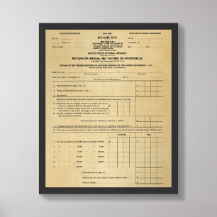 Tax Prep Office Decor - Altes 1040 Tax Form Poster