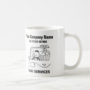 Taxi & Autovermietung Cartoon Tasse
